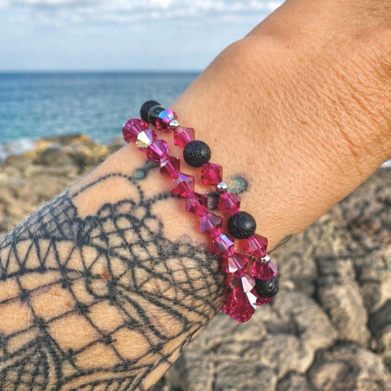 Pinke Buganvilla Armband - Pur
