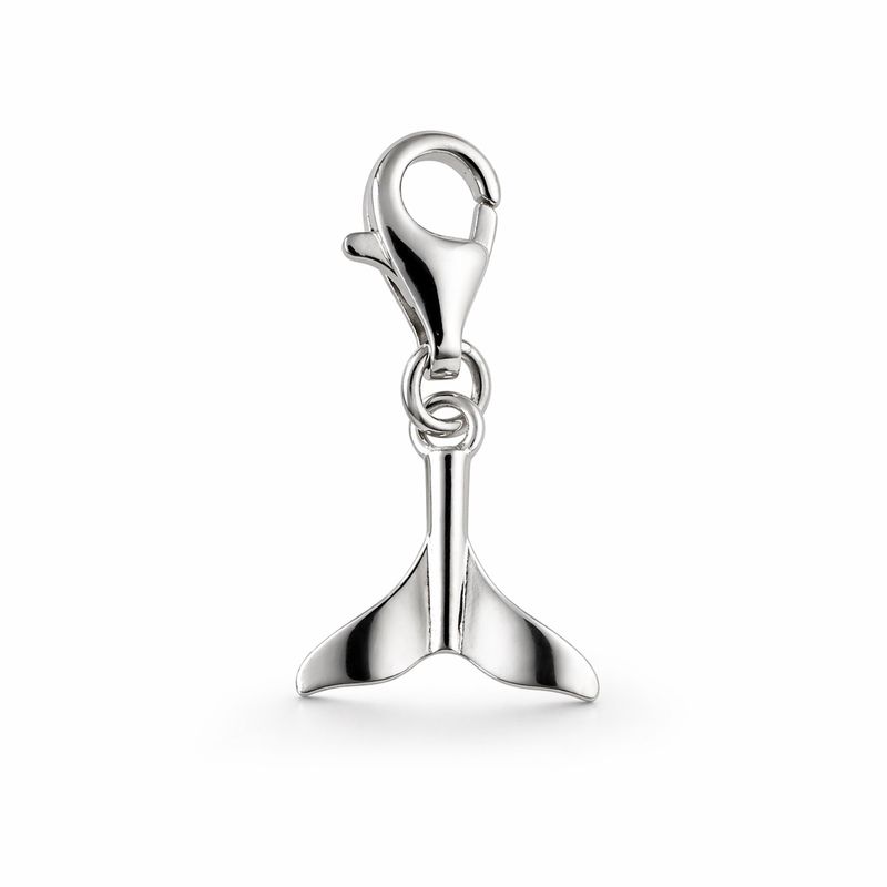 Schwanzflosse vom Wal Charm - silber