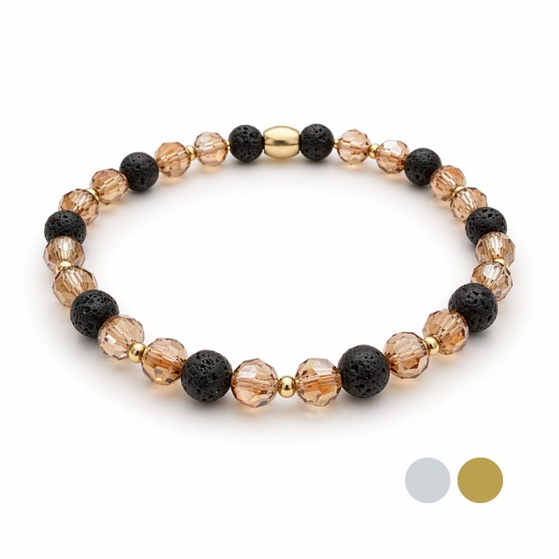 Venus Doppel Kristall Armband aus Swarovski Kristallen und Lava