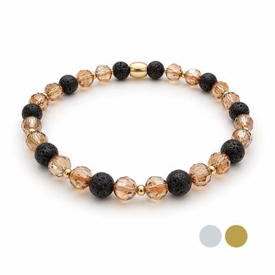 Venus Doppel Kristall Armband aus Swarovski Kristallen und Lava