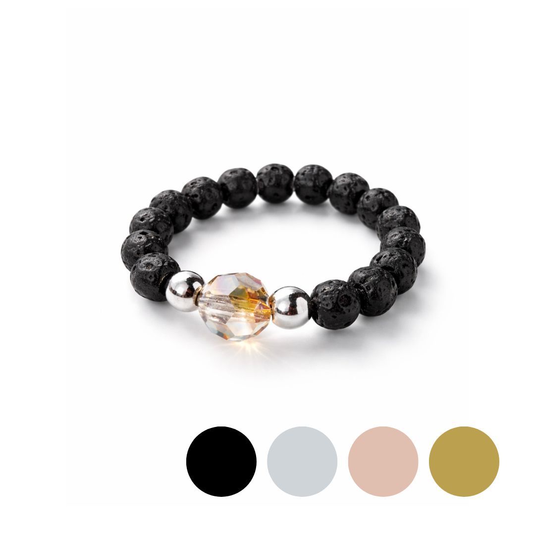 Venus Kristall Perle und Lava - Ring