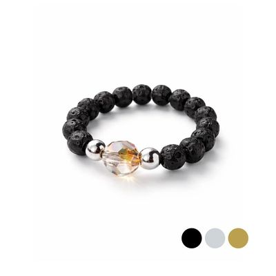Venus Kristall Perle und Lava - Ring