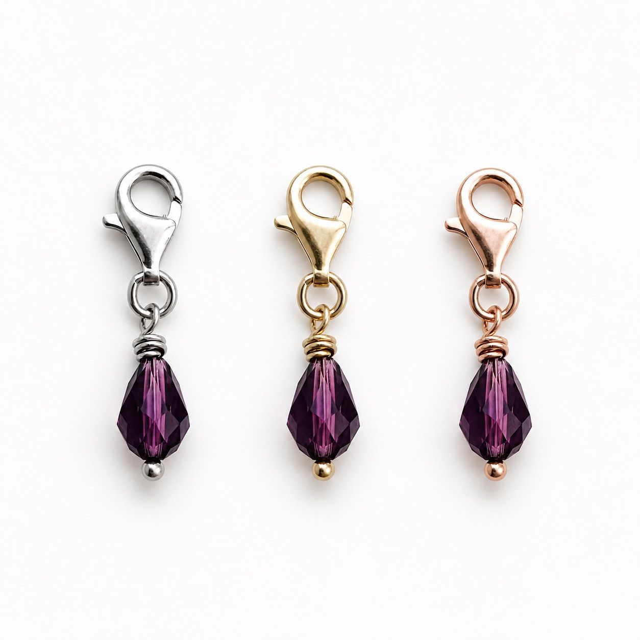 Amethyst Kristall Tropfen Charm
