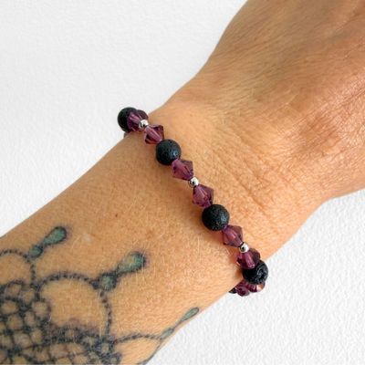 Amethyst Doppel Kristall Armband