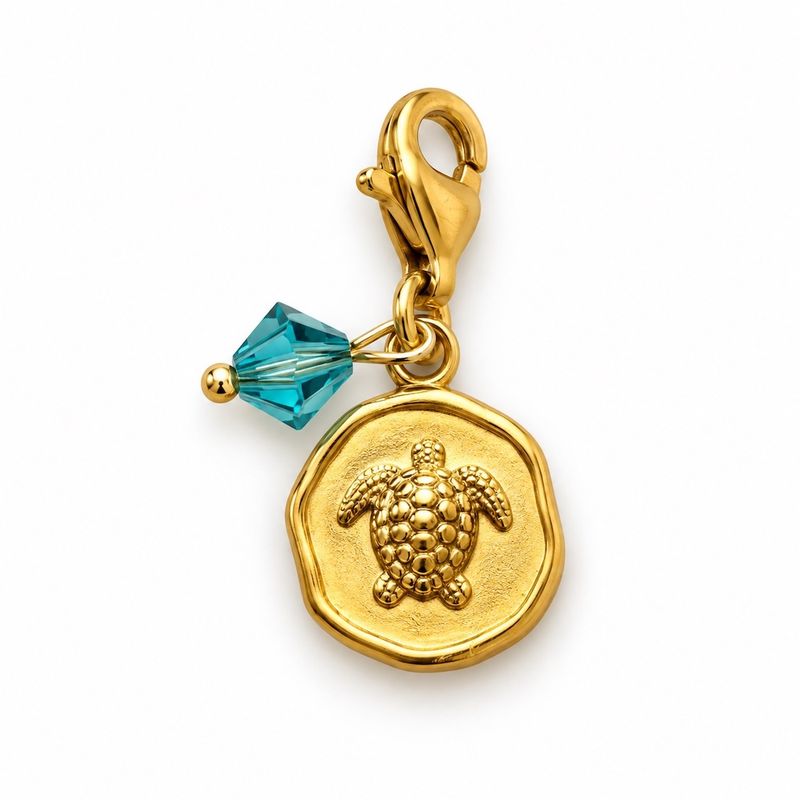 Schildkröte Charm - Edelstahl vergoldet