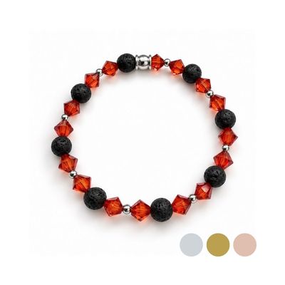 Rotes Magma Doppel Kristall Armband