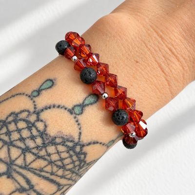 Rotes Magma Armband - Pur
