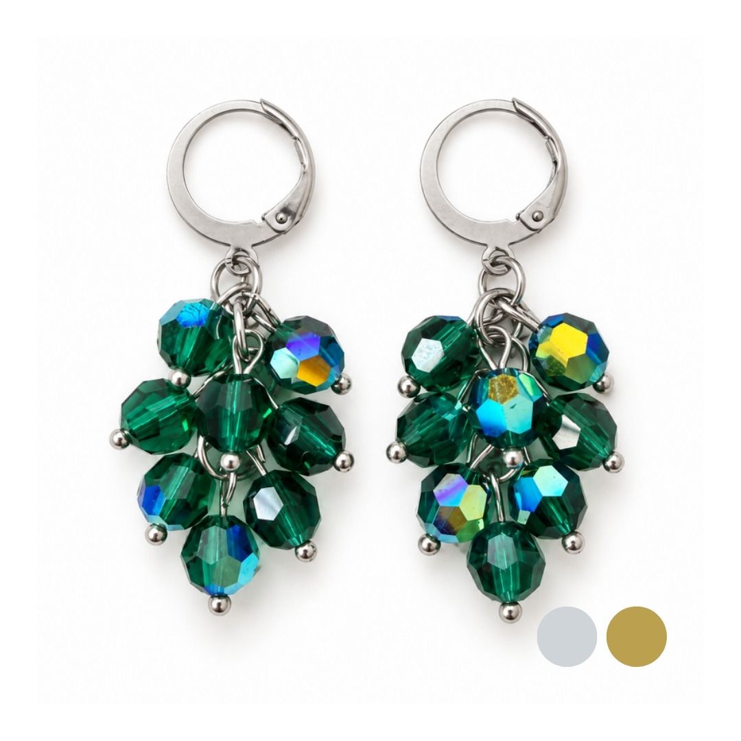 Smaragd AB Kristall Bündel Ohrringe aus Swarovski Kristallen