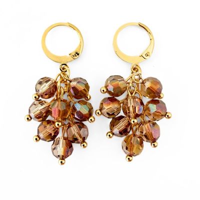Venus Bündel Ohrringe in Gold mit Swarovski Kristallen, angefertigt auf Lanzarote