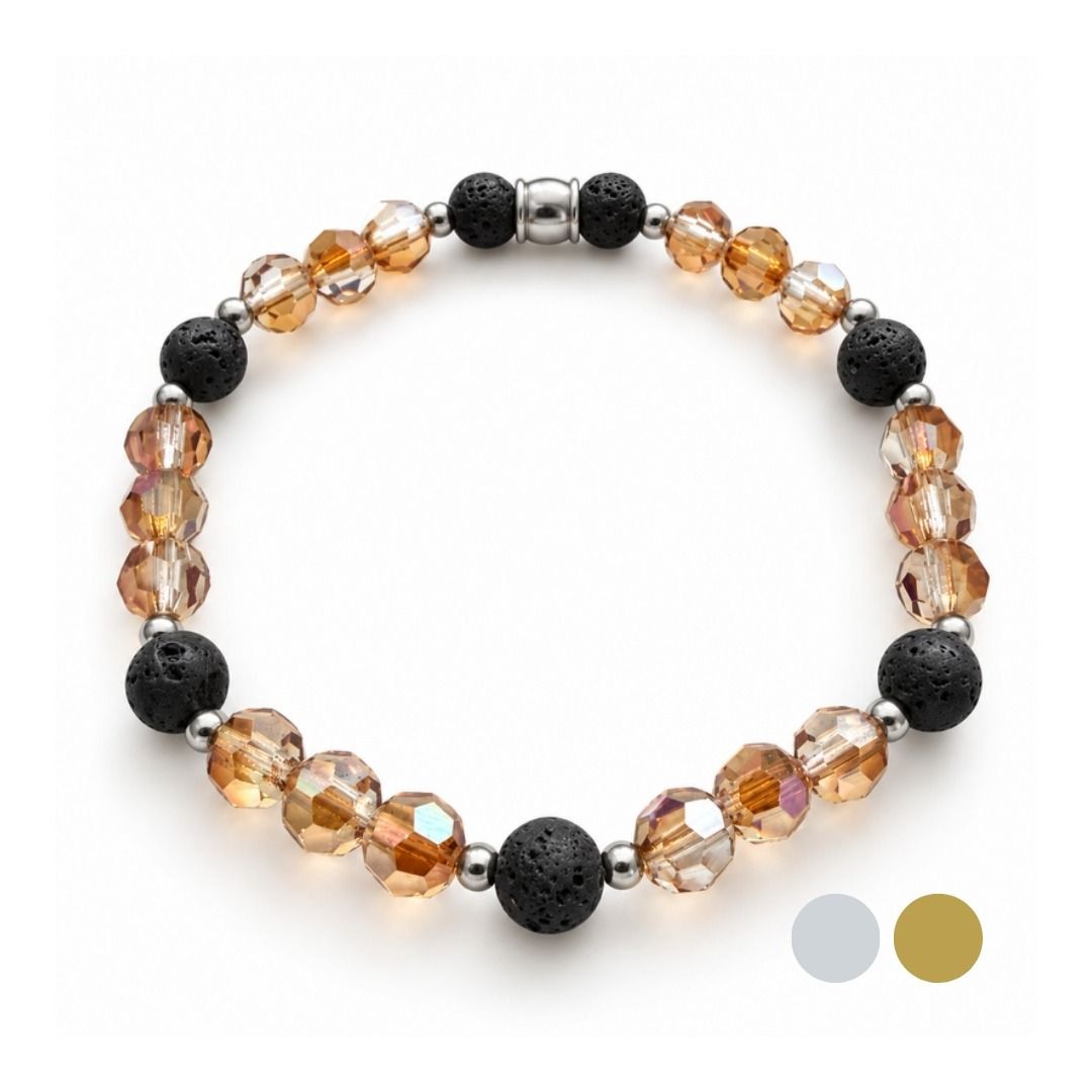 Venus Energie Armband aus Swarovski Kristallen und Lava