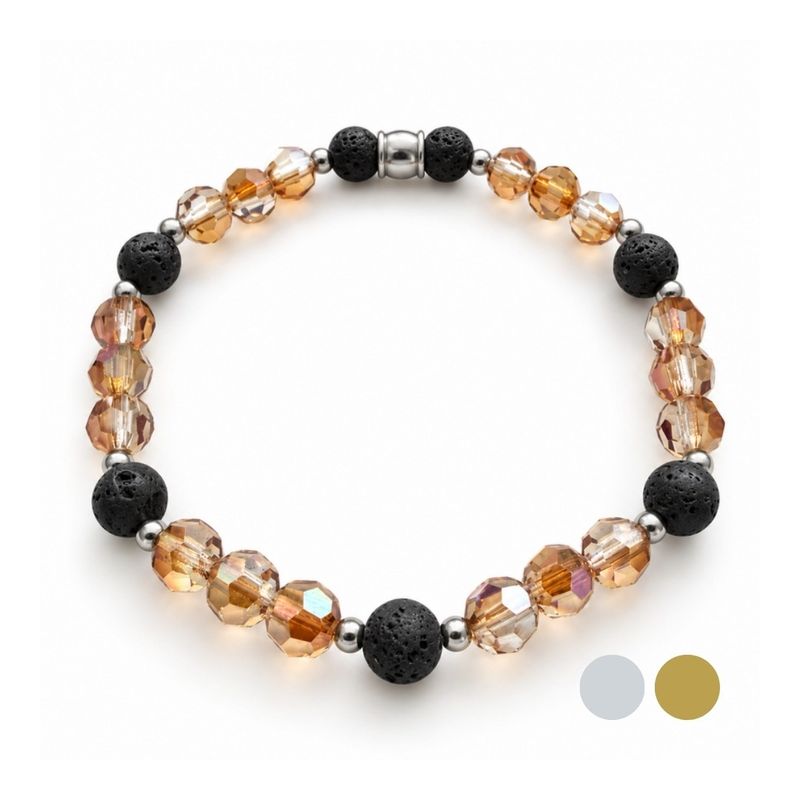 Venus Energie Armband aus Swarovski Kristallen und Lava