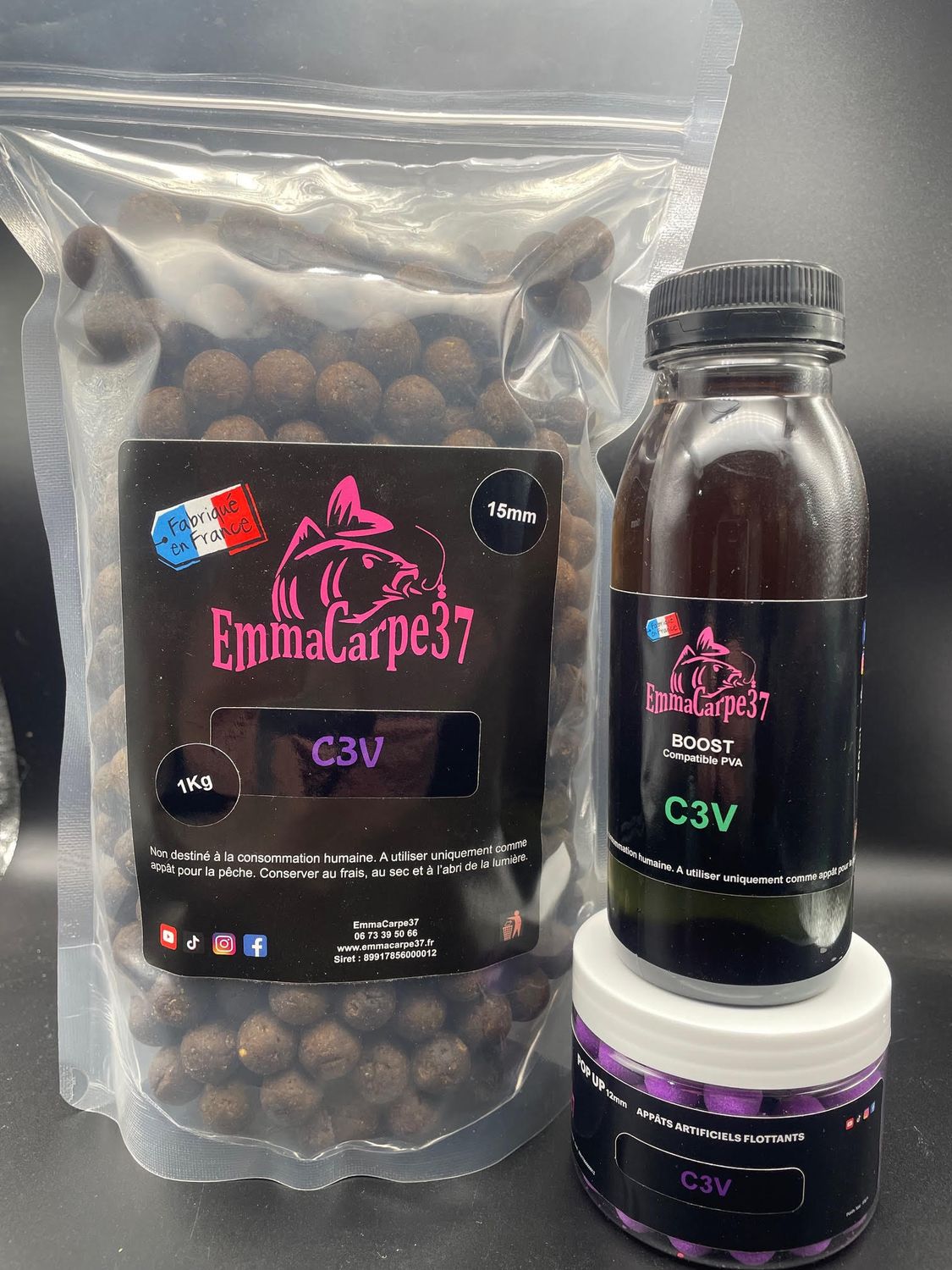 Pack C3V, Taille: billes 15mm et popup 12mm