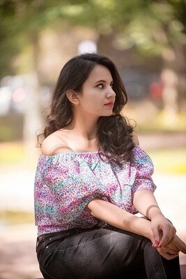 Multicolored Off Shoulder Top