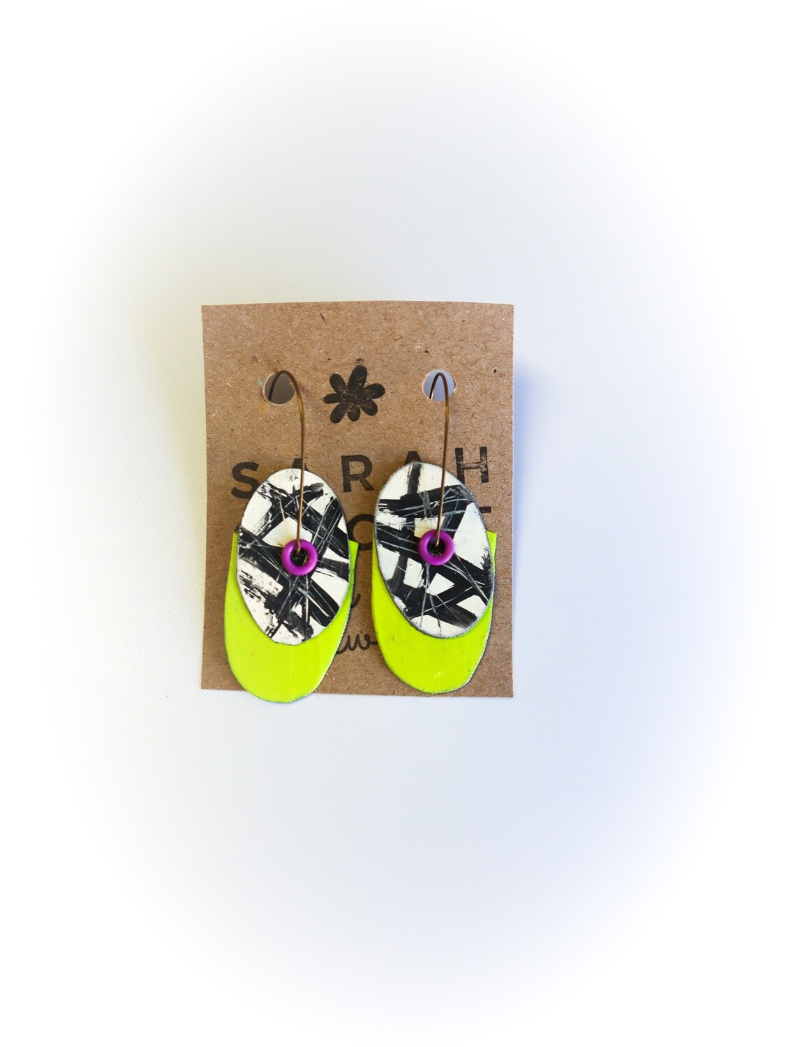 Chartreuse Graphic Earrings