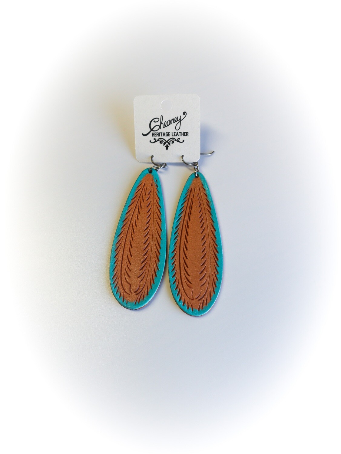 Oval Earrings with Blue
