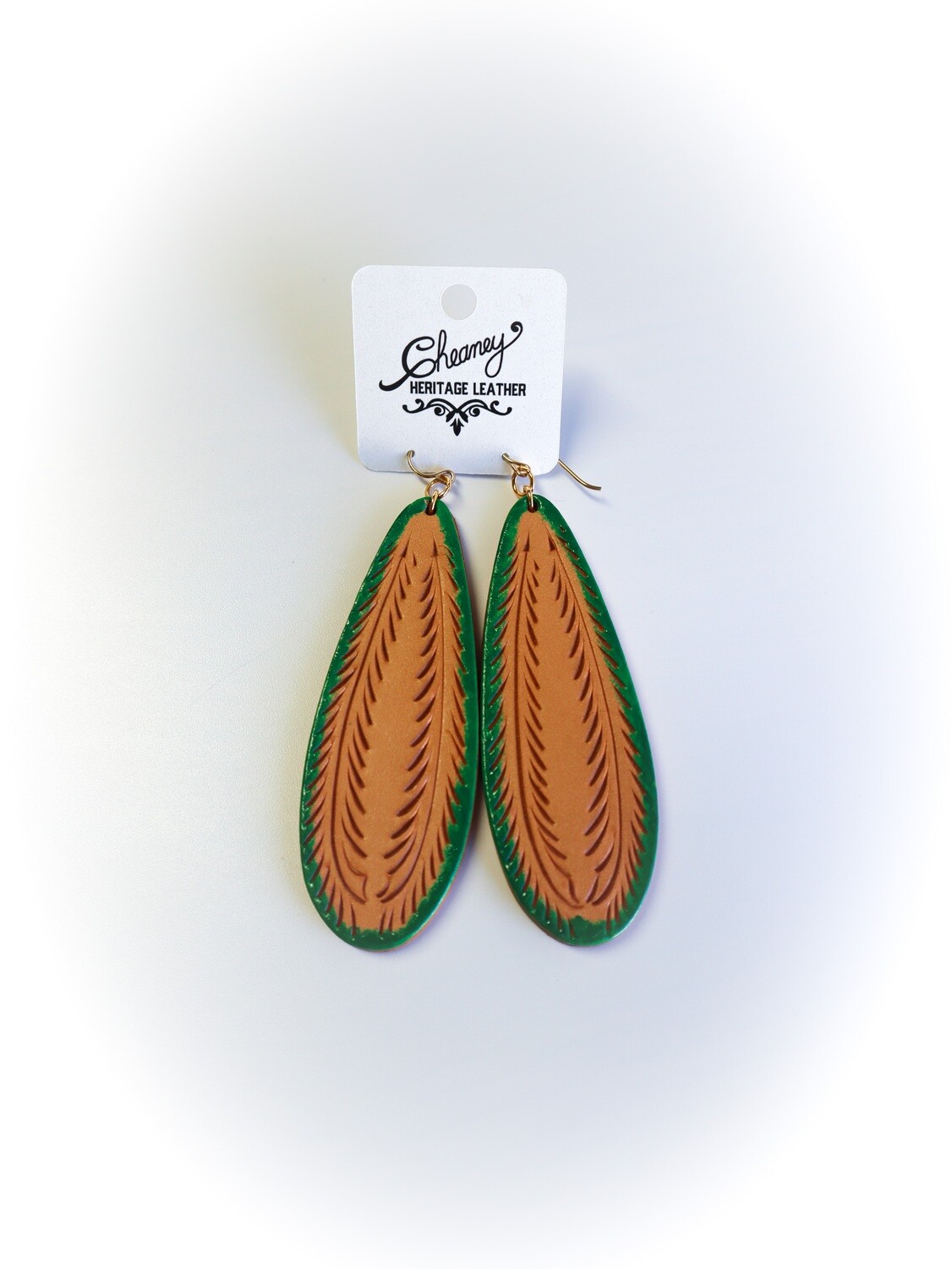 Oval Earrings with Green