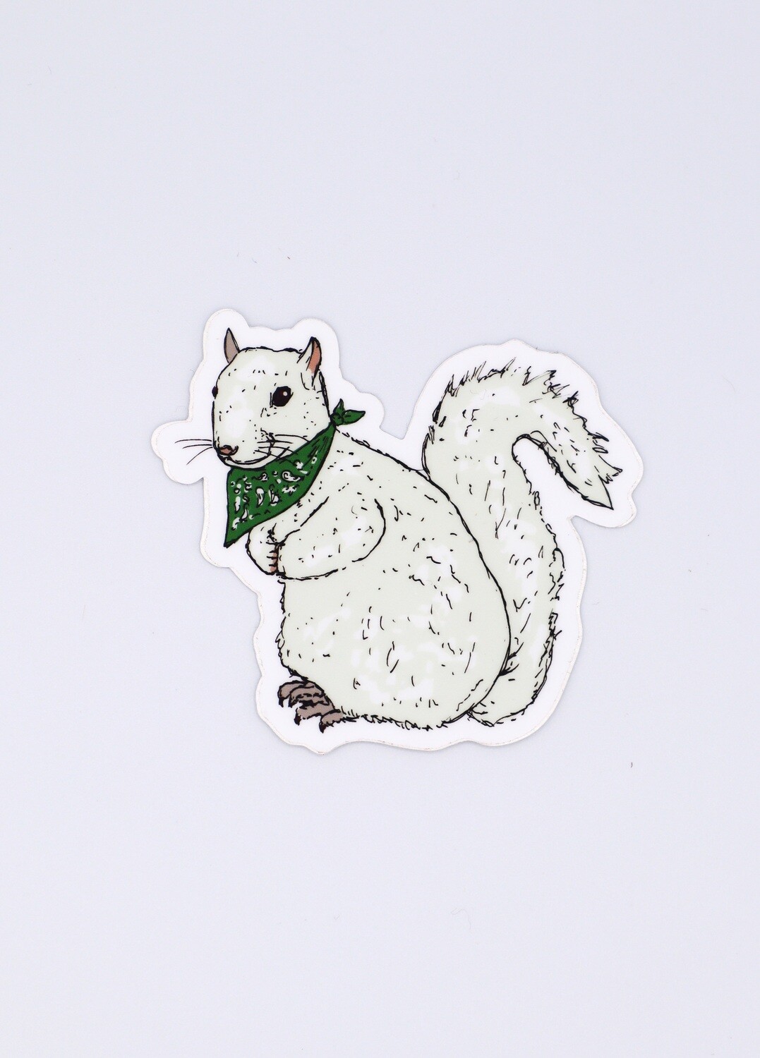Small White Squirrel Sticker