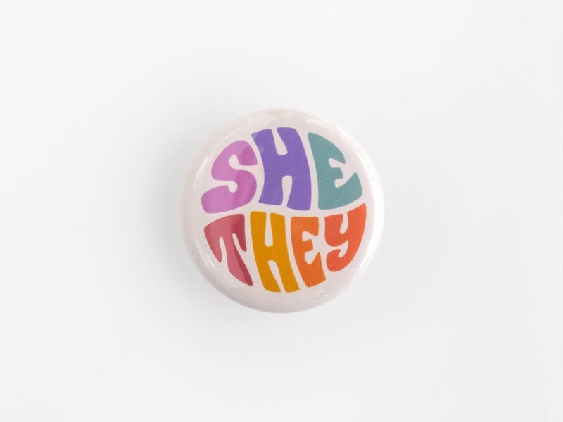 Retro Pronoun Button