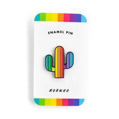 Rainbow Cactus Enamel Pin