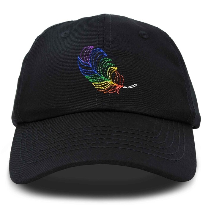 Black Rainbow Feather Hat