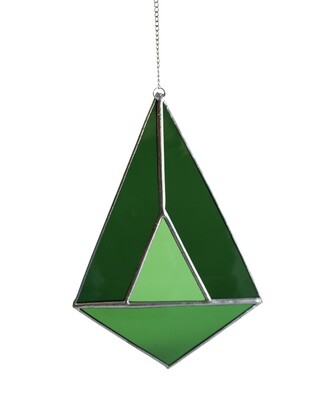 Small Geometric Green Glass