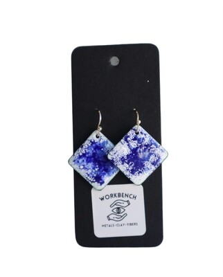 Cobalt w/White Diamond Earrings