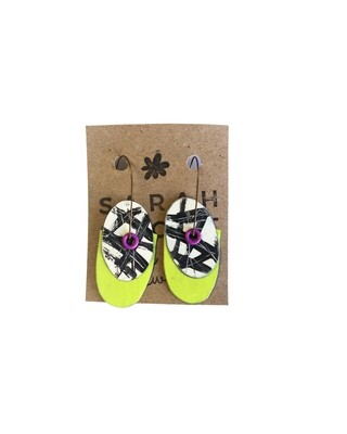 Chartreuse Graphic Earrings