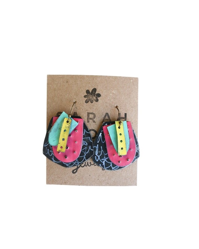 Graffiti Cactus Earrings