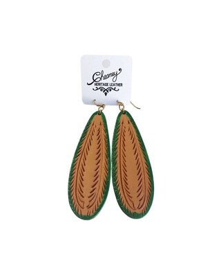 Oval Earrings with Green