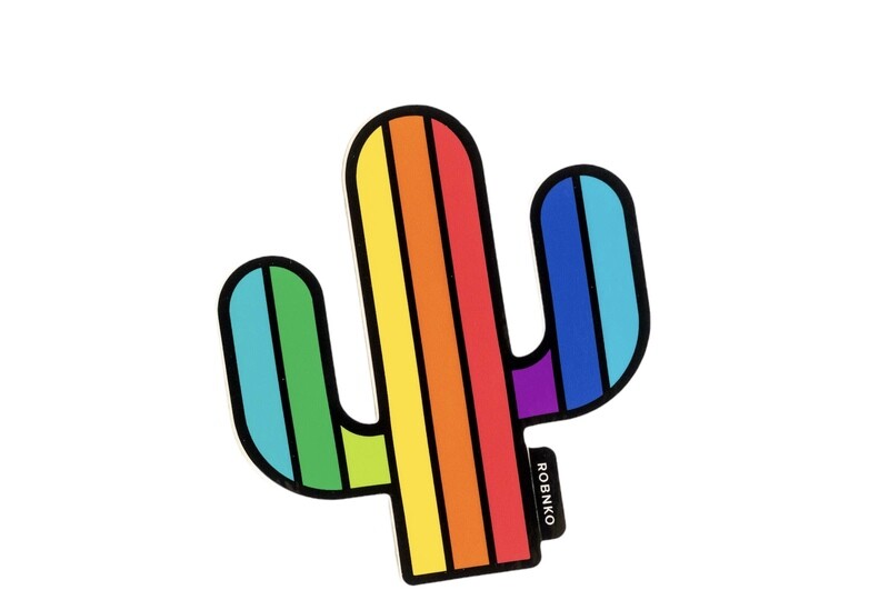Rainbow Cactus Sticker