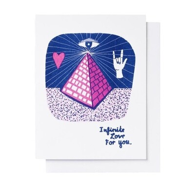 Infinite Love Pyramid Risograph Card