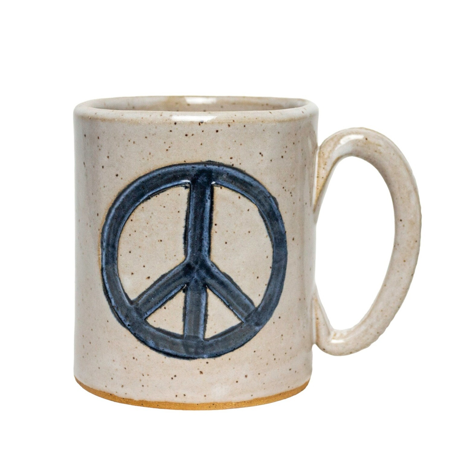 Peace Sign Ivory/Black 14oz Mug