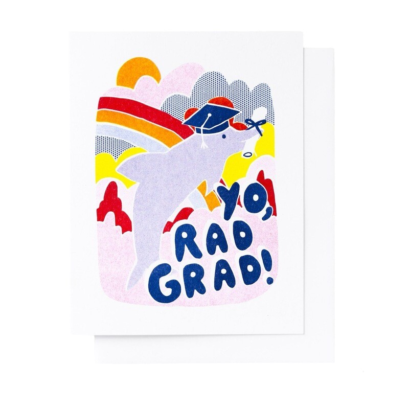 Yo Rad Grad Risograph Card