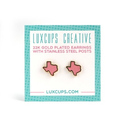 Texas Earrings - Pink Glitter