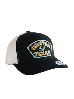 Denton Rose Trucker Hat (Black/White)