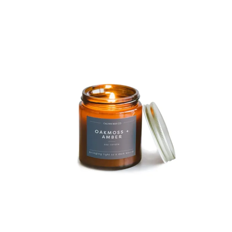 Mini Oakmoss + Amber Candle