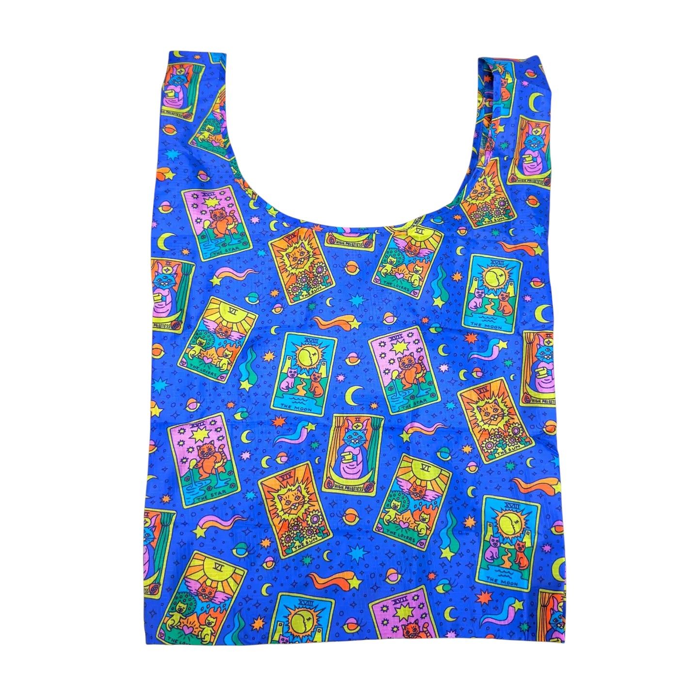 Tarot Kitty Nylon Foldable Tote Bag