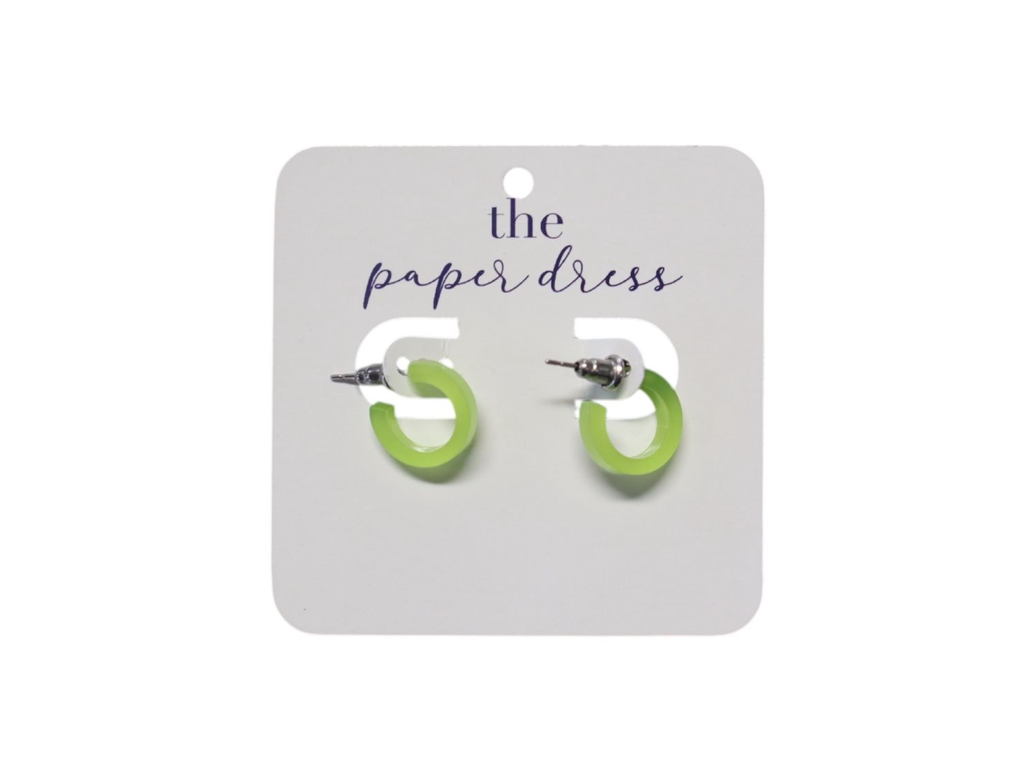 Lime Green Micro Hoop Earrings