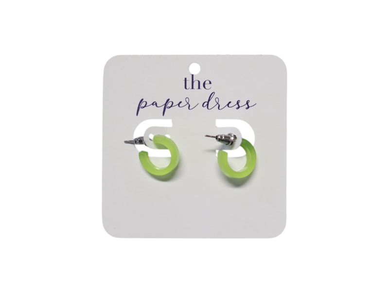 Lime Green Micro Hoop Earrings