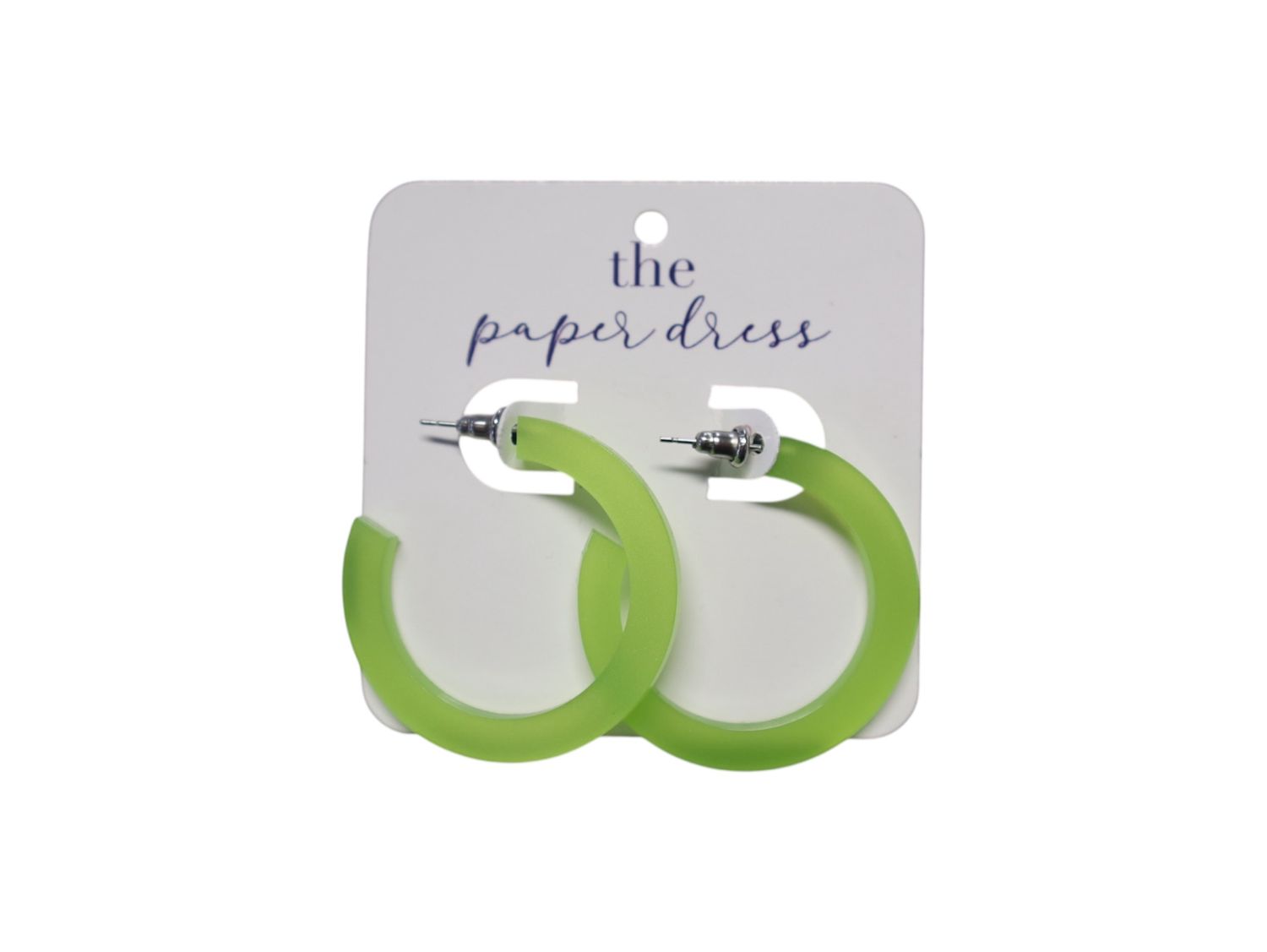 Lime Green Midi Hoop Earrings