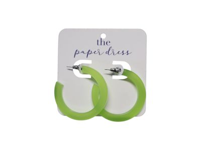 Lime Green Midi Hoop Earrings