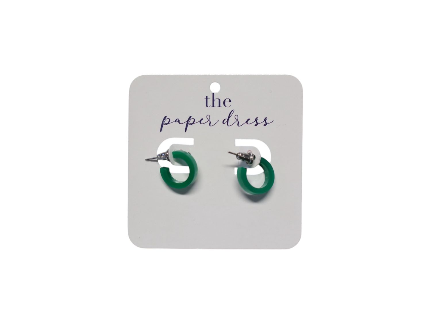 Green Micro Hoop Earrings
