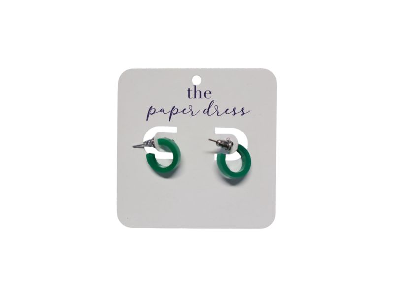 Green Micro Hoop Earrings