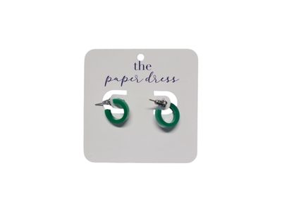 Green Micro Hoop Earrings