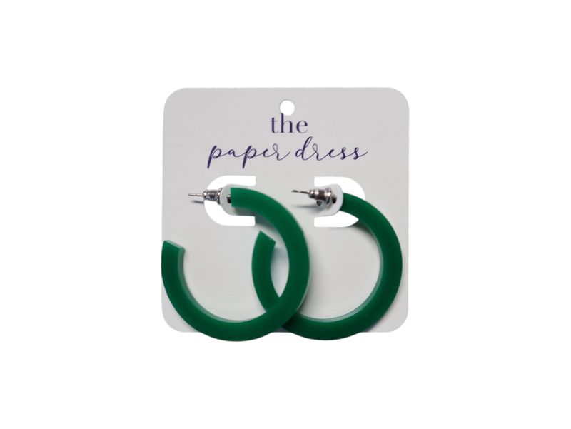 Green Midi Hoop Earrings