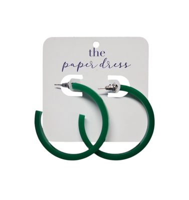 Green Maxi Hoop Earrings