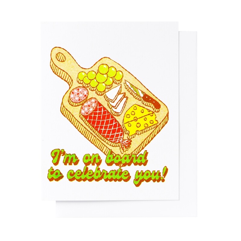 On Board To Celebrate You Risograph Card On Board To Celebrate You Risograph Card