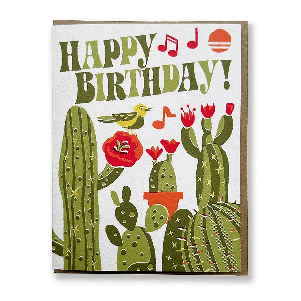 Happy Birthday Card - Cacti
