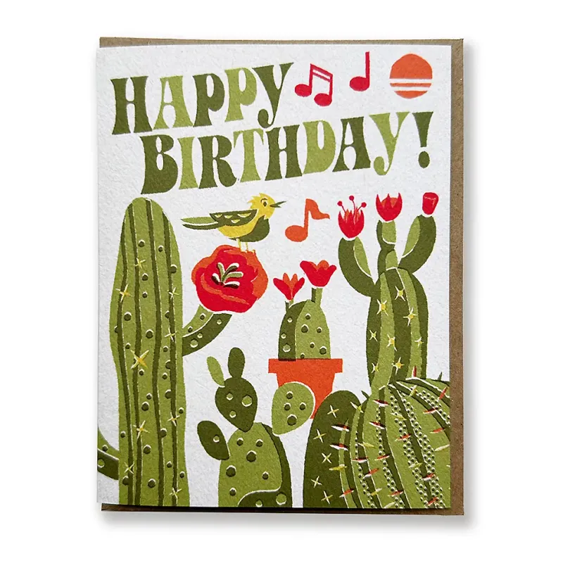 Happy Birthday Card - Cacti