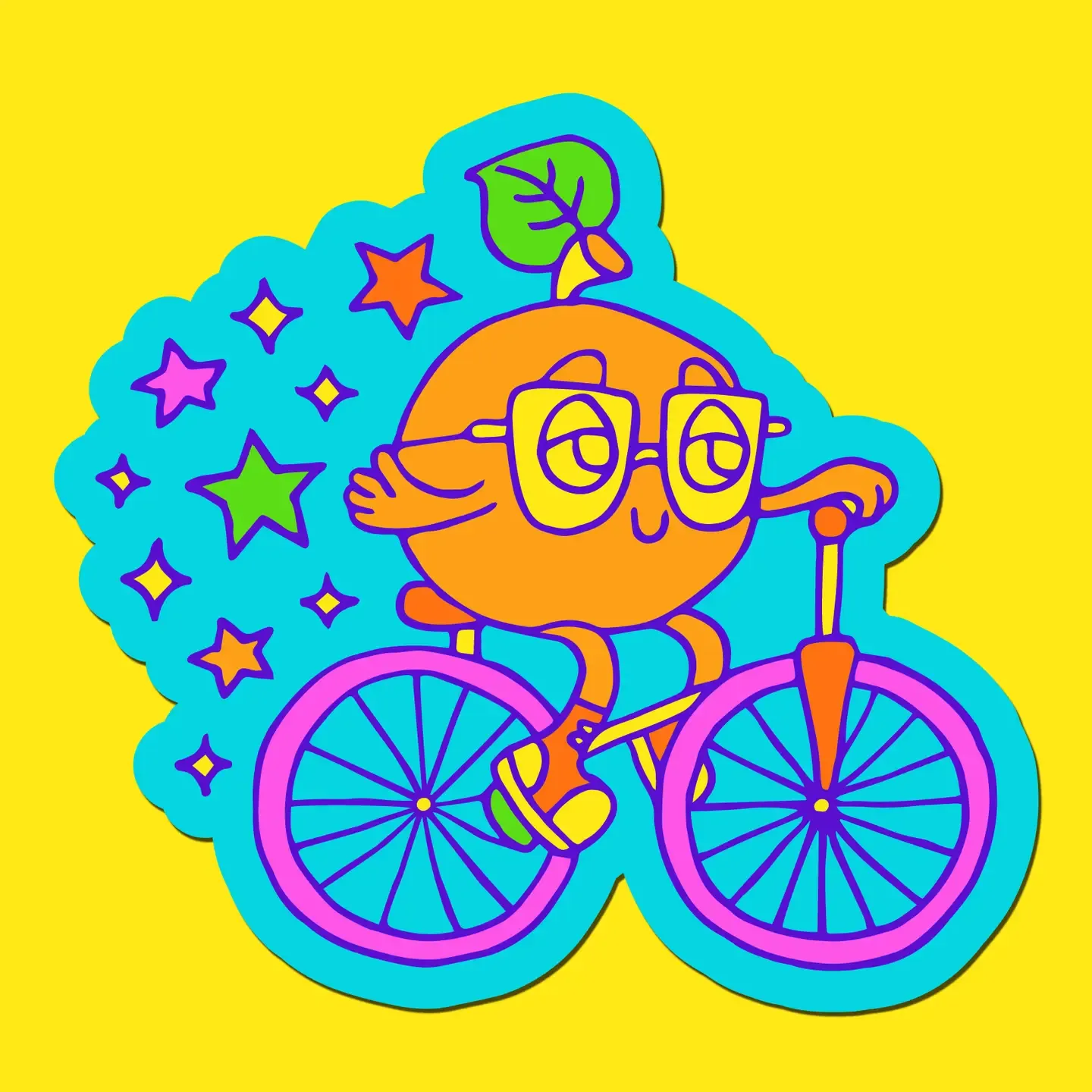Rainbow Bicycle Sticker